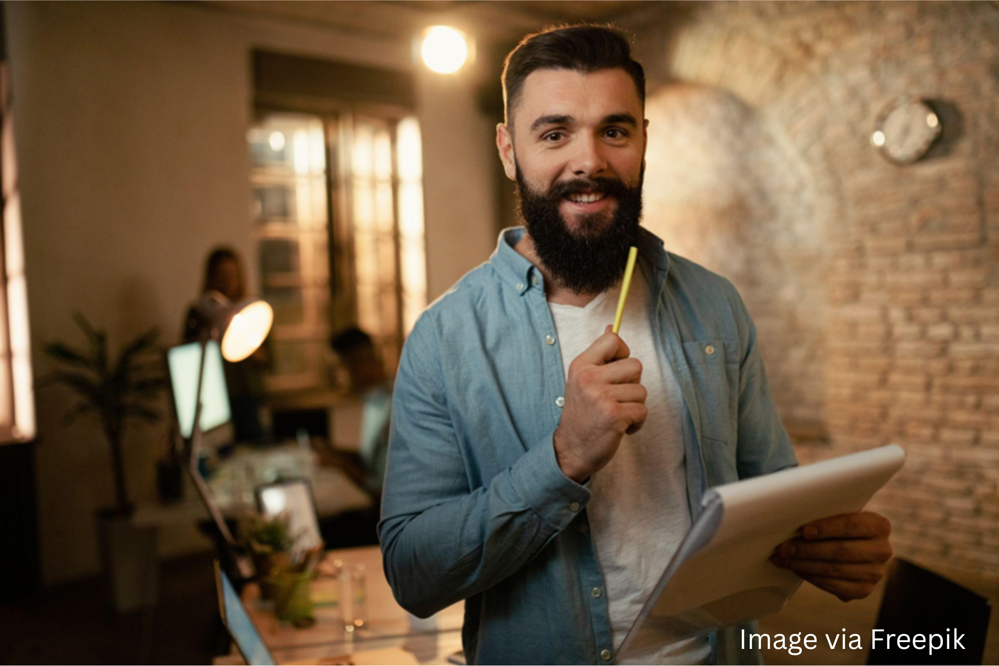 Businessman reviewing his notes